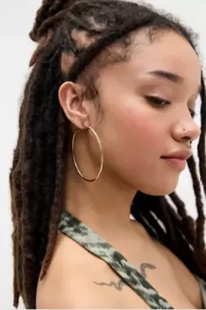 Silence + Noise XL Etched Hoop Earrings