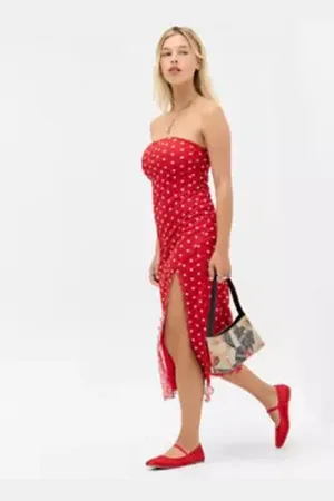 Urban Outfitters UO Samara Mesh Bandeau Midi Dress