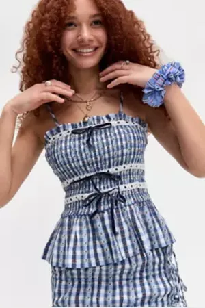 Damson Madder Blue Margot Kayta Gingham Cami Top