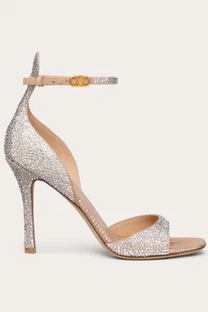 VALENTINO GARAVANI GARAVANI TAN-GO SANDAL WITH CRYSTALS 100MM Woman 35.5