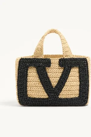 VALENTINO GARAVANI GARAVANI VIVA SUPERSTAR SMALL SHOPPING BAG IN RAFFIA Woman UNI