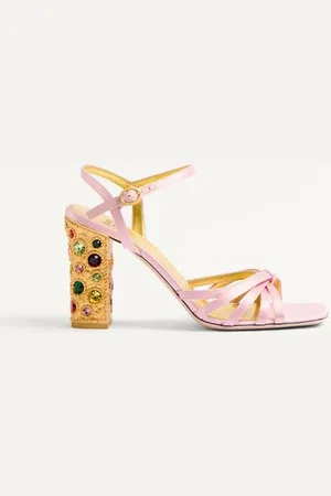 VALENTINO GARAVANI PRESHOES SATIN SANDAL WITH CRYSTALS 90MM Woman 36.5
