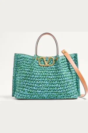 VALENTINO GARAVANI MEDIUM SHOPPING BAG IN RAFFIA CROCHET Woman UNI