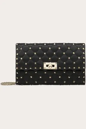 VALENTINO GARAVANI ROCKSTUD SPIKE NAPPA LEATHER CROSSBODY CLUTCH BAG Woman UNI