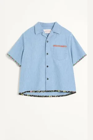 VALENTINO BOWLING SHIRT WITH FLORAL PRINT TRIM Man 44