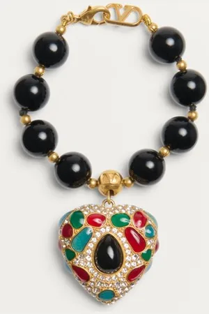 VALENTINO GARAVANI COEUR ROYAL BRACELET IN METAL, RESIN, ENAMEL AND SWAROVSKI?? CRYSTALS Woman M