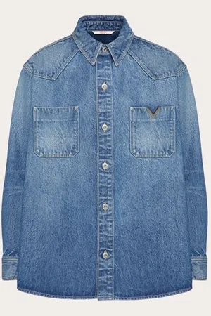 VALENTINO SHIRT WITH METALLIC V DETAIL Man 48