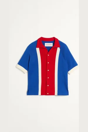 VALENTINO CHEZ EMBROIDERED COTTON BOWLING SHIRT Man L