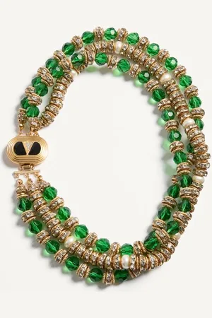 VALENTINO GARAVANI COEUR ROYAL NECKLACE IN METAL, ENAMEL, BRIOLE GLASS, PEARLS AND CRYSTALS Woman UNI
