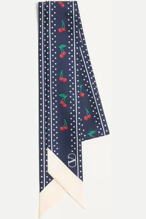 VALENTINO GARAVANI CHERRYFIC SILK BANDEAU SCARF Woman UNI