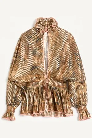 VALENTINO PEKIN SHIRT WITH CASHMERE VOYAGE IMAGINAIRE PRINT Woman 36