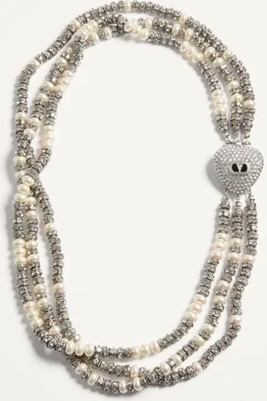 VALENTINO GARAVANI COEUR ROYAL NECKLACE IN METAL, ENAMEL, PEARLS AND CRYSTALS Woman UNI