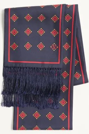 VALENTINO GARAVANI OPTICOOL SILK BANDEAU SCARF WITH FRINGE Man UNI