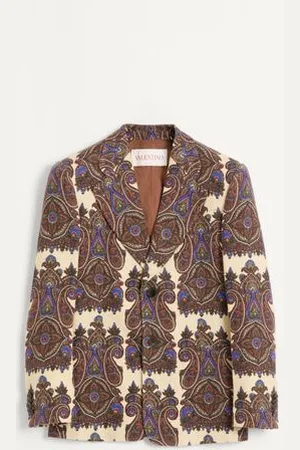 VALENTINO SINGLE-BREASTED JACKET IN CANAPONE WITH VOYAGE IMAGINAIRE PRINT Man 44
