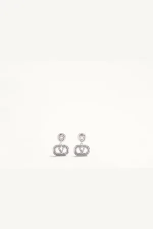 VALENTINO GARAVANI OVALETTE METAL AND SWAROVSKI?? CRYSTAL EARRINGS Woman UNI