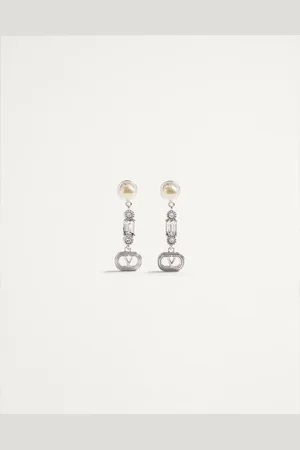 VALENTINO GARAVANI OVALETTE METAL, PEARL AND SWAROVSKI?? CRYSTAL EARRINGS Woman UNI