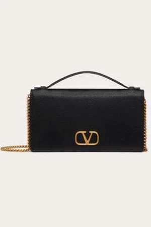 VALENTINO GARAVANI VLOGO SIGNATURE GRAINY CALFSKIN WALLET WITH CHAIN Woman UNI