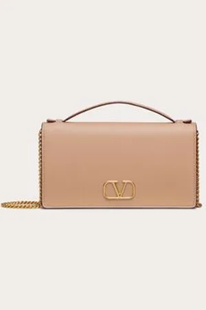 VALENTINO GARAVANI VLOGO SIGNATURE GRAINY CALFSKIN WALLET WITH CHAIN Woman UNI