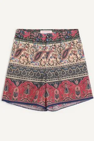 VALENTINO COTTON MUSLIN BERMUDA SHORTS WITH VOYAGE IMAGINAIRE PRINT AND PASSEMENTERIE TRIM Man 48