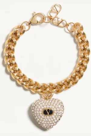 VALENTINO GARAVANI COEUR ROYAL BRACELET IN METAL, ENAMEL AND SWAROVSKI?? CRYSTALS Woman M