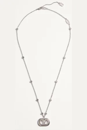 VALENTINO GARAVANI VLOGO SIGNATURE METAL NECKLACE WITH PEARLS AND SWAROVSKI?? CRYSTALS Woman UNI