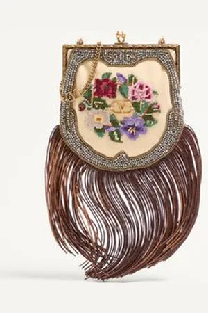 VALENTINO GARAVANI GARAVANI NELLCOTE FAIRYTALES EMBROIDERED SMALL CLUTCH WITH FRINGES Woman UNI