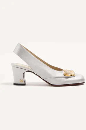 VALENTINO GARAVANI ADAMANTINE SLINGBACK PUMPS IN GLITTER FABRIC 60MM Woman 35.5