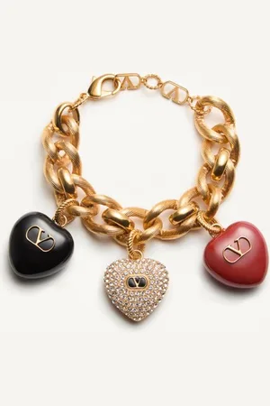 VALENTINO GARAVANI COEUR ROYAL BRACELET IN METAL, ENAMEL AND SWAROVSKI?? CRYSTALS Woman M