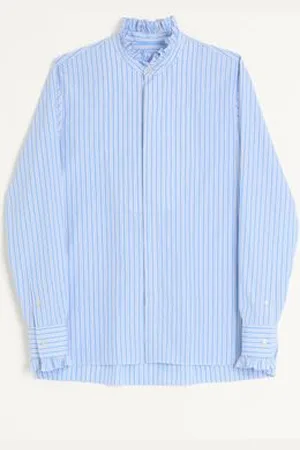 VALENTINO STRIPED COTTON SHIRT WITH PLASTRON AND RUFFLES Man 37