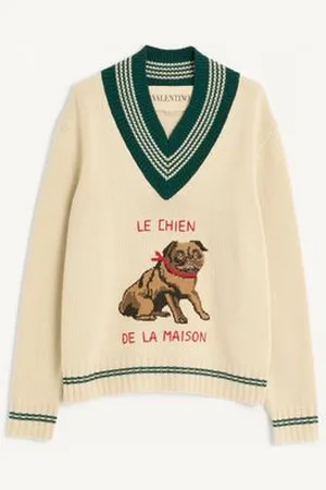 VALENTINO LE CHIEN DE LA MAISON JACQUARD WOOL JUMPER Man L