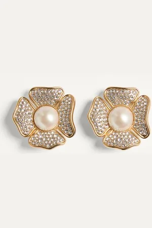 VALENTINO GARAVANI SAN FIN METAL EARRINGS WITH SWAROVSKI?? CRYSTALS AND PEARLS Woman UNI