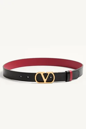 VALENTINO GARAVANI VLOGO SIGNATURE REVERSIBLE SHINY CALFSKIN BELT - 30MM / 1.2 IN. Woman 065