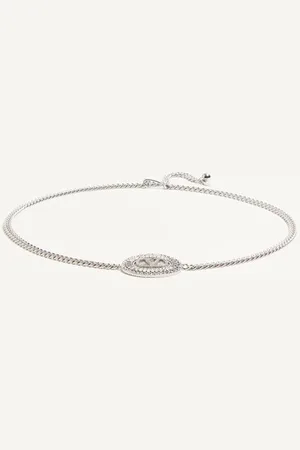 VALENTINO GARAVANI VLOGO SIGNATURE CHAIN BELT WITH CRYSTALS Woman L
