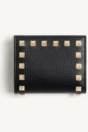 VALENTINO GARAVANI ROCKSTUD WALLET IN GRAINY CALFSKIN Woman UNI