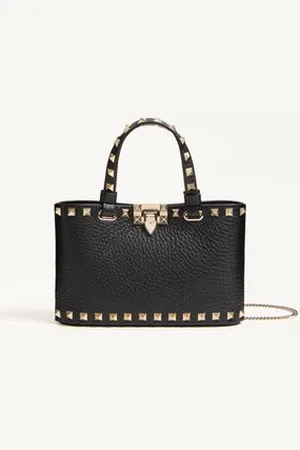 VALENTINO GARAVANI ROCKSTUD MINI SHOPPING BAG IN GRAINY CALFSKIN Woman UNI