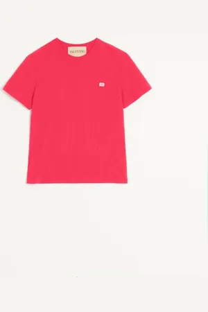 VALENTINO COTTON T-SHIRT WITH VLOGO PATCH Man L