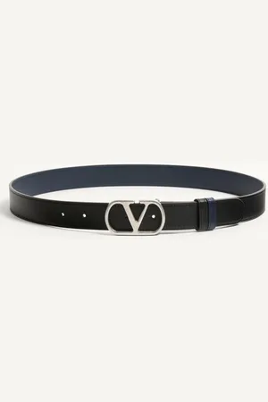 VALENTINO GARAVANI VLOGO SIGNATURE REVERSIBLE SHINY CALFSKIN BELT - 30MM / 1.2 IN. Man 085
