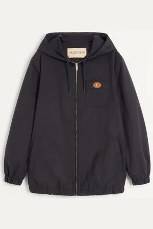 VALENTINO NYLON HOODED JACKET WITH VLOGO PATCH Man 44