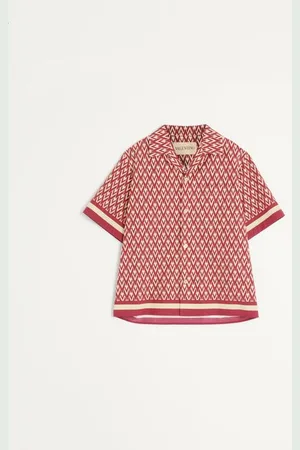 VALENTINO COTTON POPELINE BOWLING SHIRT WITH TOUTE LA V PRINT Man 44