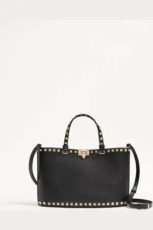 VALENTINO GARAVANI GARAVANI ROCKSTUD SMALL SHOPPING BAG IN GRAINY CALFSKIN Woman UNI