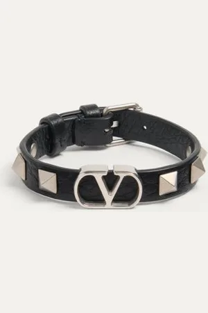 VALENTINO GARAVANI VLOGO SIGNATURE GRAINY CALFSKIN BRACELET Man UNI