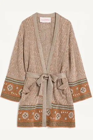 VALENTINO KNIT CARDIGAN WITH LUREX JACQUARD PATTERN Woman L