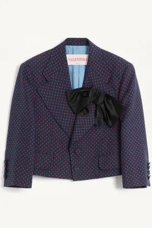 VALENTINO SHANTUNG JACKET WITH PLUSDEPOIS PRINT WITH BOW Woman 36