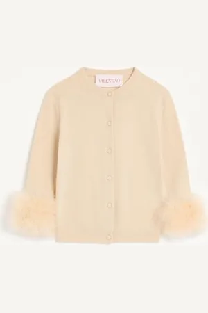 VALENTINO CARDIGAN WITH FEATHERS Woman L