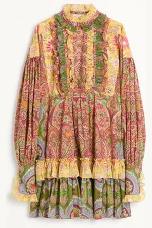 VALENTINO SHORT DRESS IN VOYAGE IMAGINAIRE CASHMERE MUSLIN Woman 36