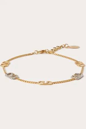 VALENTINO GARAVANI VLOGO SIGNATURE METAL AND SWAROVSKI?? CRYSTAL ANKLET Woman UNI