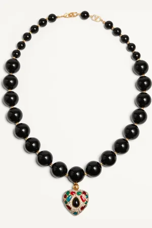 VALENTINO GARAVANI COEUR ROYAL NECKLACE IN METAL, RESIN, ENAMEL AND SWAROVSKI?? CRYSTALS Woman UNI