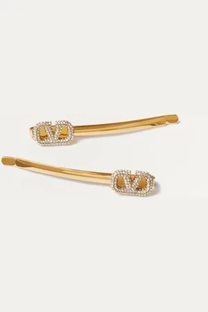 VALENTINO GARAVANI VLOGO SIGNATURE METAL AND SWAROVSKI?? CRYSTAL HAIR CLIP Woman UNI