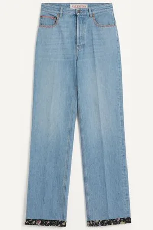VALENTINO TROUSERS WITH FLORAL PRINT HEM Man 25