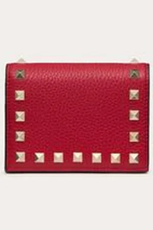 VALENTINO GARAVANI SMALL ROCKSTUD GRAINY CALFSKIN WALLET Woman UNI